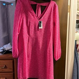 Pink and white dotted summer dress